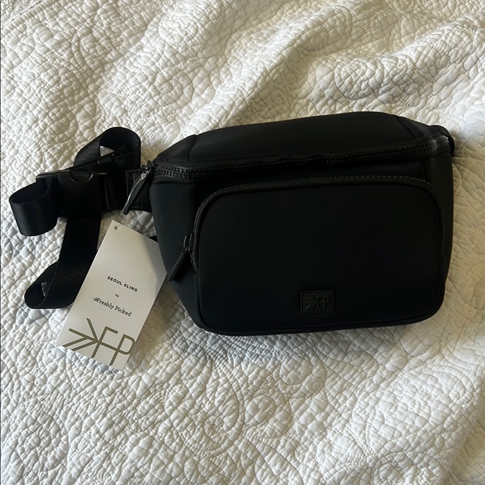 Freshly Picked Black Crossbody Bag Sporty Design
